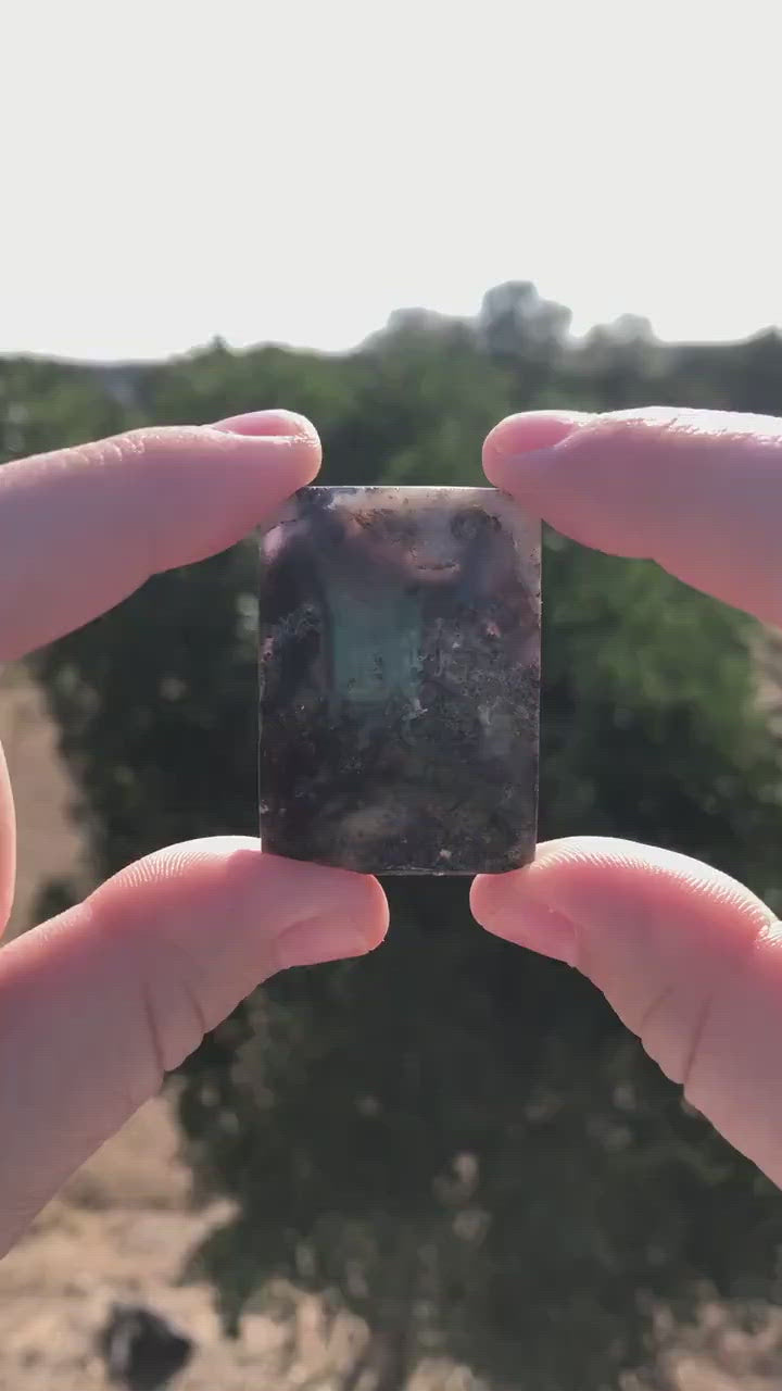 Scenic Moss Agate for Grounding and Appreciation of Nature's Beauty Lot F